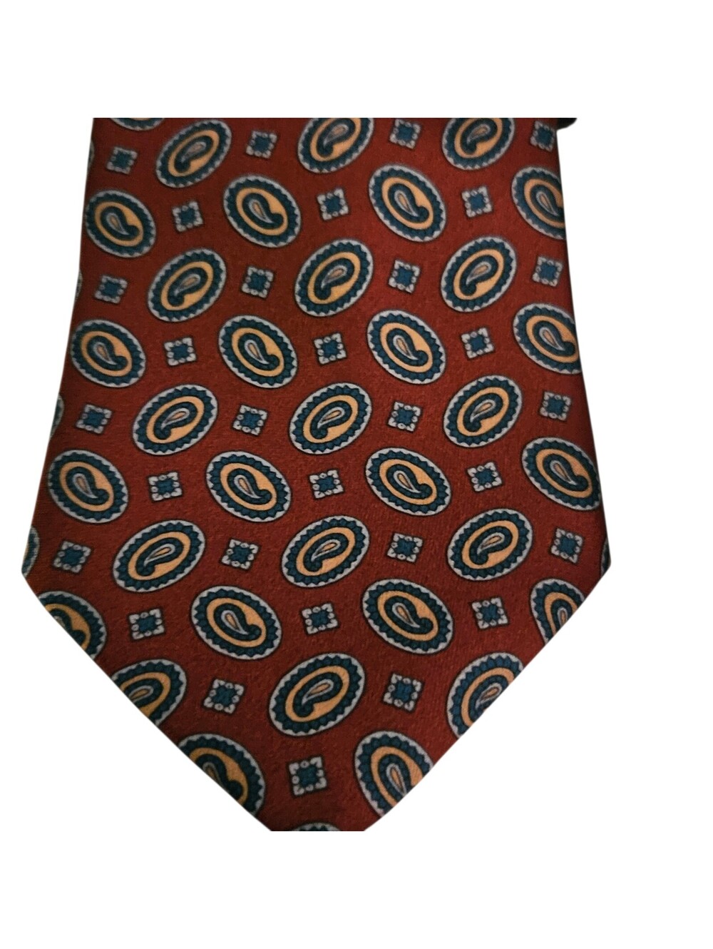 Vintage American Edition Tie Made USA Red Paisley Necktie Classic 90s Mens
